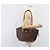 Céline Saco Tote CELINE Macadam Canvas PVC Couro Brown Gold Auth 206774 Marrom Dourado - vista 24