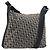 Sac à épaule Christian Dior Trotter Canvas Noir Argent Auth 207429 Argenté