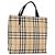BURBERRY Nova Check Handtasche PVC Beige Silver Auth 205331 Silber