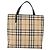 BURBERRY Nova Check Handtasche PVC Beige Silver Auth 205331 Silber - Ansicht 13