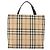 BURBERRY Nova Check Handtasche PVC Beige Silver Auth 205331 Silber - Ansicht 3