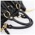 Bolsa de Mão Miu Miu em Couro 2way Preta Dourada Auth 167723M Preto Dourado - vista 7
