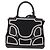 Borsa a mano DELVAUX Brillon MM Champion Vinyl 2way Nero Bianco Auth BA16209V - vista 2