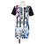Pinko kurzes Kleid mit abstraktem Print Schwarz Blau Mehrfarben