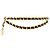 CHANEL - Cintura Medallion Chanel vintage in catena dorata e pelle liscia nera - vista 2