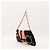 Borsa a tracolla Gucci in tela monogram e seta a righe Nero Rosa - vista 2