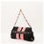 Borsa a tracolla Gucci in tela monogram e seta a righe Nero Rosa - vista 4