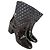 Chanel gesteppte Lacklederstiefel in Schwarz