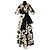 Vestido largo estampado floral Carolina Herrera Negro Blanco