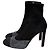 Botines Chanel en ante negro y piel acolchada gris