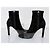 Botines Chanel en ante negro y piel acolchada gris - vista 3