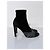 Botines Chanel en ante negro y piel acolchada gris - vista 5