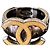 Coco Crush Anello Chanel Logo CC Smalto D'oro Grigio Giallo