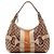 Borsa Hobo Gucci in tela monogram con strisce Beige Arancione Monogramma