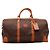 Céline Sac Boston Celine en toile Macadam et cuir Marron