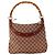 Bamboo Sac à épaule Gucci Monogram avec anse en bambou Marron