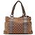 Borsa Tote Gucci Monogram Canvas Bamboo Shopper Marrone Beige