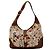 Borsa hobo Gucci in tela con stampa floreale Marrone Multicolore Beige