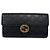 Cartera Continental Gucci de piel con G entrelazadas Negro