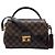 Bolsa de Ombro Louis Vuitton Damier Croisette Marrom Preto Bege Damier ebene