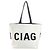 Borsa Tote Balenciaga in tela e pelle Nero Bianco sporco - vista 2