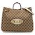 Borsa Tote Gucci Beige Medium GG Canvas Horsebit 1955 con catena