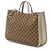 Borsa Tote Gucci Beige Medium GG Canvas Horsebit 1955 con catena - vista 2