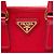 Prada Mini Promenade Satchel aus rotem Saffiano Vernice - Ansicht 5