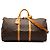 Louis Vuitton Brown Monogram Keepall Bandouliere 60 Castaño