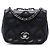 Chanel Black Mini CC Iridescent Calfskin Diamond Stitch Flap Nero