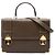 Borsa Gucci con manico superiore in vitello marrone e doppia chiusura push lock Marrone scuro