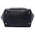 Prada Black Vitello Daino Convertible Tote mit Fronttasche Schwarz - Ansicht 3