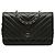 Chanel Black CC Chevron Caviar Wallet On Chain Schwarz