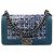 Chanel Blue Old Medium Quilted Denim and Tweed Boy Flap Azul