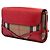 Burberry Red Leather and House Check Canvas Bridle Abbott Crossbody - view 2