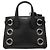 Borsa Satchel Banner Burberry in vitello grana naturale nera con occhielli per neonati