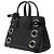 Borsa Satchel Banner Burberry in vitello grana naturale nera con occhielli per neonati - vista 2