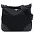 Borsa a tracolla Prada in Tessuto con rifiniture in pelle nera e chiusura a zip Nero