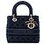 Dior Blue Medium Velvet Cannage Lady D Lite Azul Azul marinho