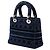 Dior Blue Medium Velvet Cannage Lady D Lite Azul Azul marinho - vista 2