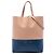 Céline Celine Beige Small Bicolor Grained Calfskin Vertical Cabas Tote