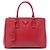 Prada Red Medium Saffiano Lux Galleria Double Zip Tote Rot