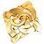 Spilla intrecciata Chanel Gold CC placcata oro D'oro