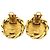 Chanel Gold CC vergoldete runde Clip-On-Ohrringe mit Strass Golden - Ansicht 4