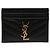 Autre Marque Tarjetero Saint Laurent Black Chevron Grain de Poudre Cassandre Negro