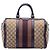 Gucci Joy Boston Bag Medium aus beigem GG Canvas mit Web-Streifen