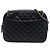 Borsa Camera Chanel in pelle d'agnello matelassé nera con catena CC Nero