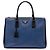 Prada Blue Medium Bicolor Saffiano Lux Galleria Double Zip Satchel Handtasche Blau