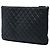 Clutch Chanel Black Large Quilted Lambskin O Case Nero - vista 2