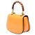 Bamboo Borsa Gucci Orange Mini Calfskin Web 1947 con manico in bambù Arancione - vista 2